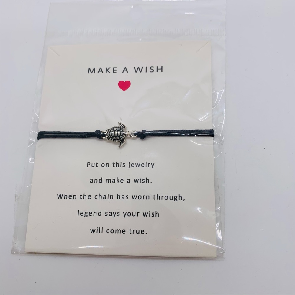NWT Make a Wish Bracelet Sea Turtle Black